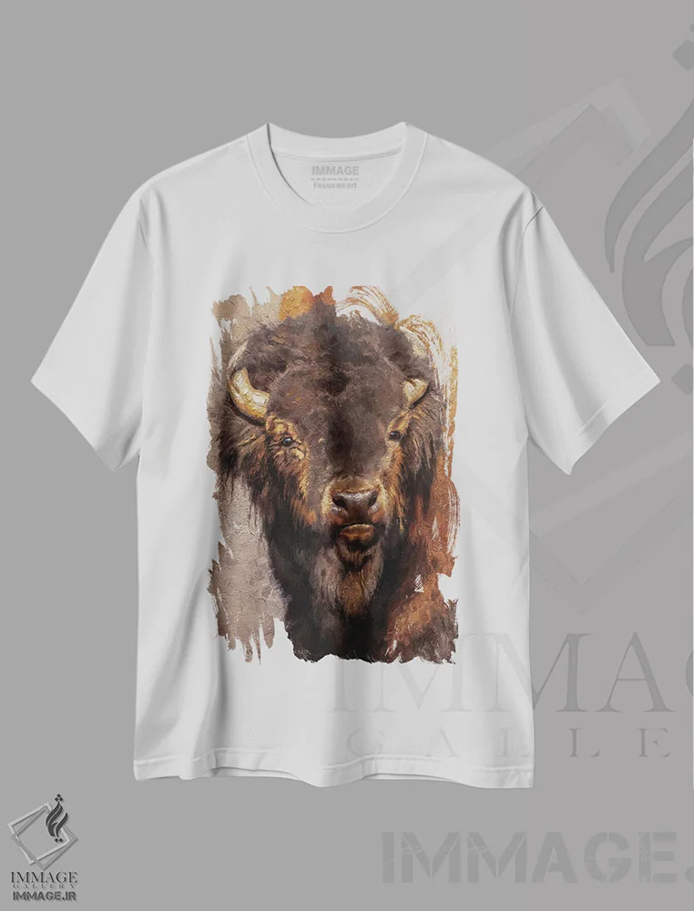 تیشرت سفید طرح دار – تیشرت بوفالو ,سرباز سابقه دار اثر مارک مک کِنا فروشگاه ایماژ