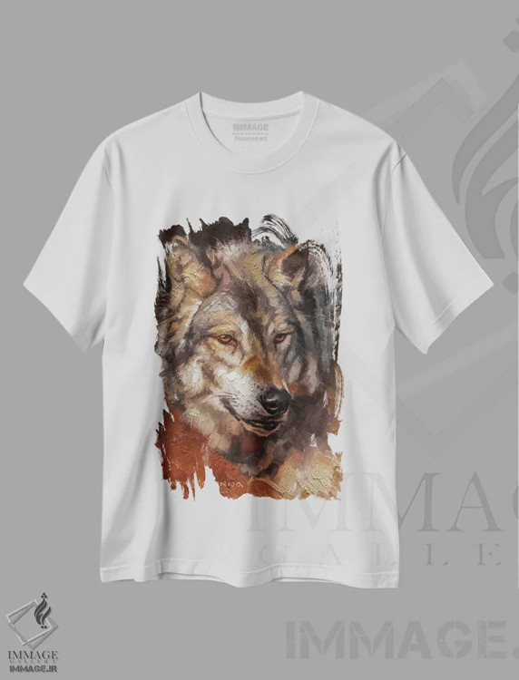 تیشرت سفید طرح دار – تیشرت گرگ ,مشکل به راه افتاده اثر مارک مک کِنا immage.ir