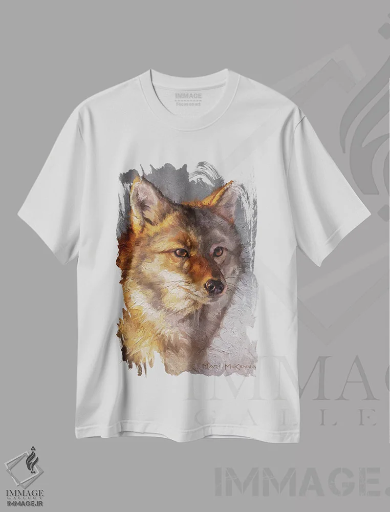 تیشرت سفید طرح دار – تیشرت روباه ,قصد و نیت اثر مارک مک کِنا immage.ir