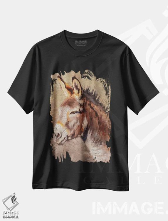 تیشرت مشکی طرح دار – تیشرت حیوانات ,الاغ کوچک اثر مارک مک کِنا immage.ir