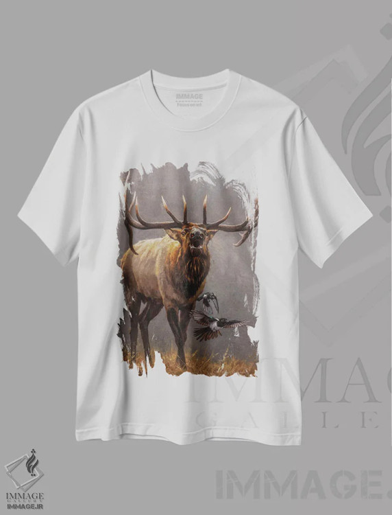 تیشرت سفید طرح دار – تیشرت حیات وحش ,گروه همراه اثر مارک مک کِنا immage.ir