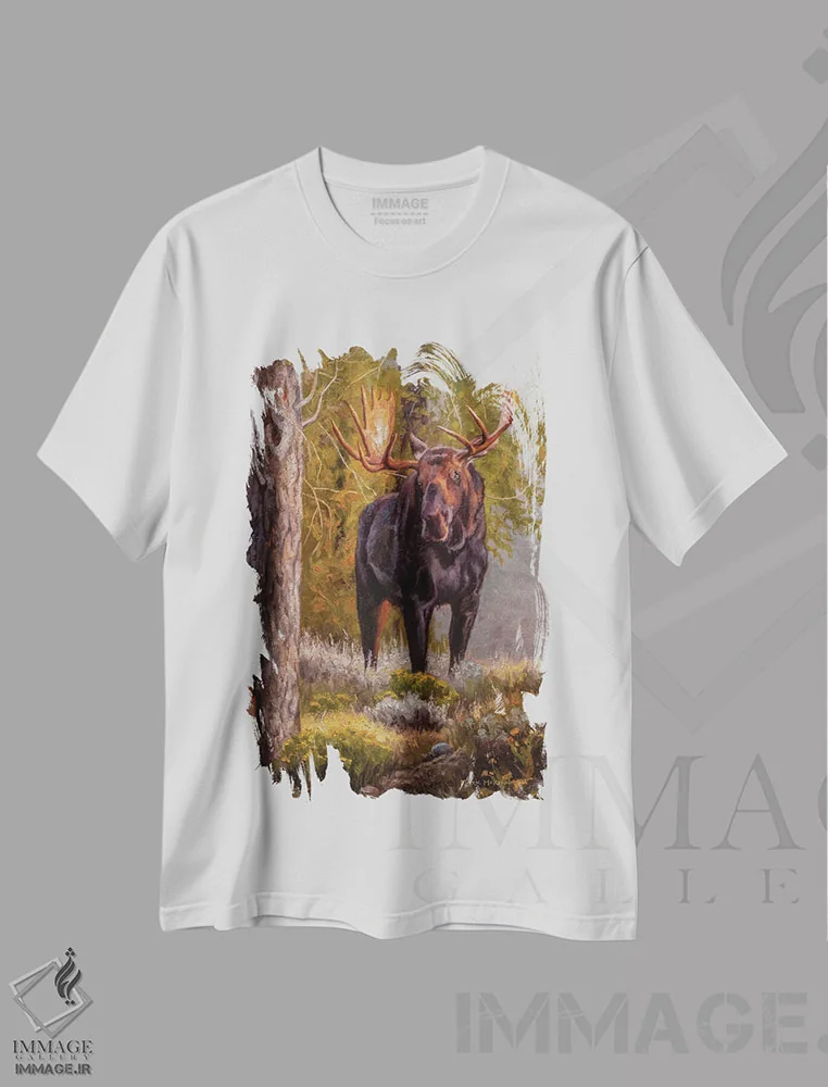 تیشرت سفید طرح دار – تیشرت طبیعت ,سلطان اثر مارک مک کِنا فروشگاه ایماژ