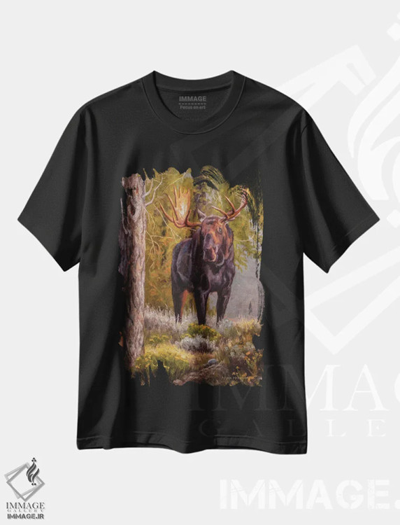 تیشرت مشکی طرح دار – تیشرت طبیعت ,سلطان اثر مارک مک کِنا immage.ir