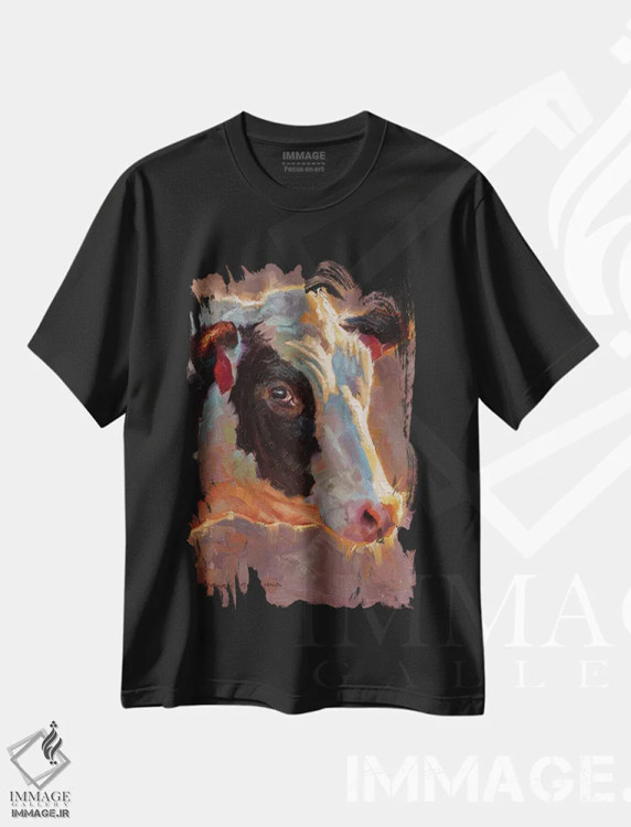 تیشرت مشکی طرح دار – تیشرت حیوانات ,هلشتاین اثر مارک مک کِنا فروشگاه ایماژ