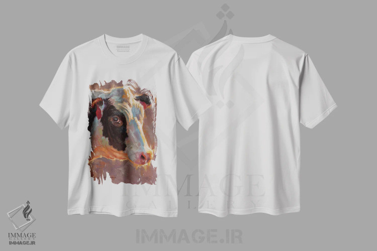 تیشرت سفید طرح دار – تیشرت حیوانات ,هلشتاین اثر مارک مک کِنا immage.ir