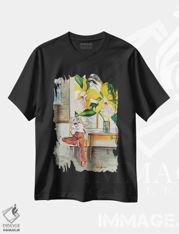 تیشرت مشکی طرح دار – تیشرت هنری ,لحظه اثر مارینا کوتسو سپیرو immage.ir
