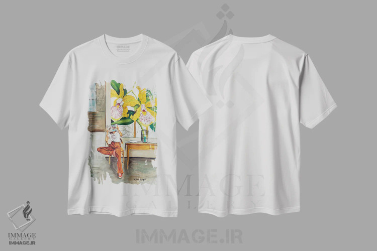 تیشرت سفید طرح دار – تیشرت هنری ,لحظه اثر مارینا کوتسو سپیرو فروشگاه ایماژ