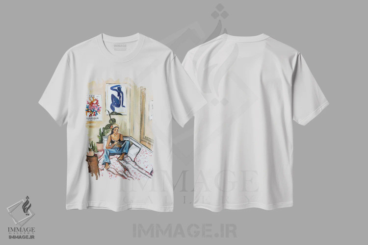 تیشرت سفید طرح دار – تیشرت هنری ,در اتاق اثر مارینا کوتسو سپیرو immage.ir