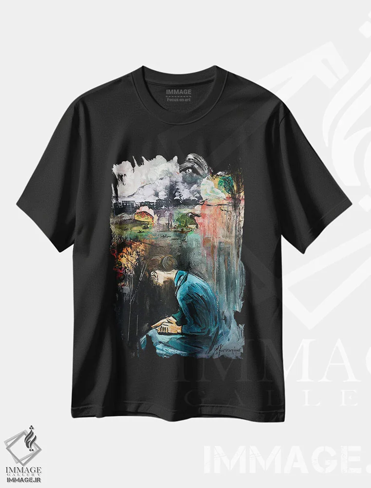 تیشرت مشکی طرح دار – تیشرت هنری ,اسمیرنا اثر مارینا کوتسو سپیرو immage.ir