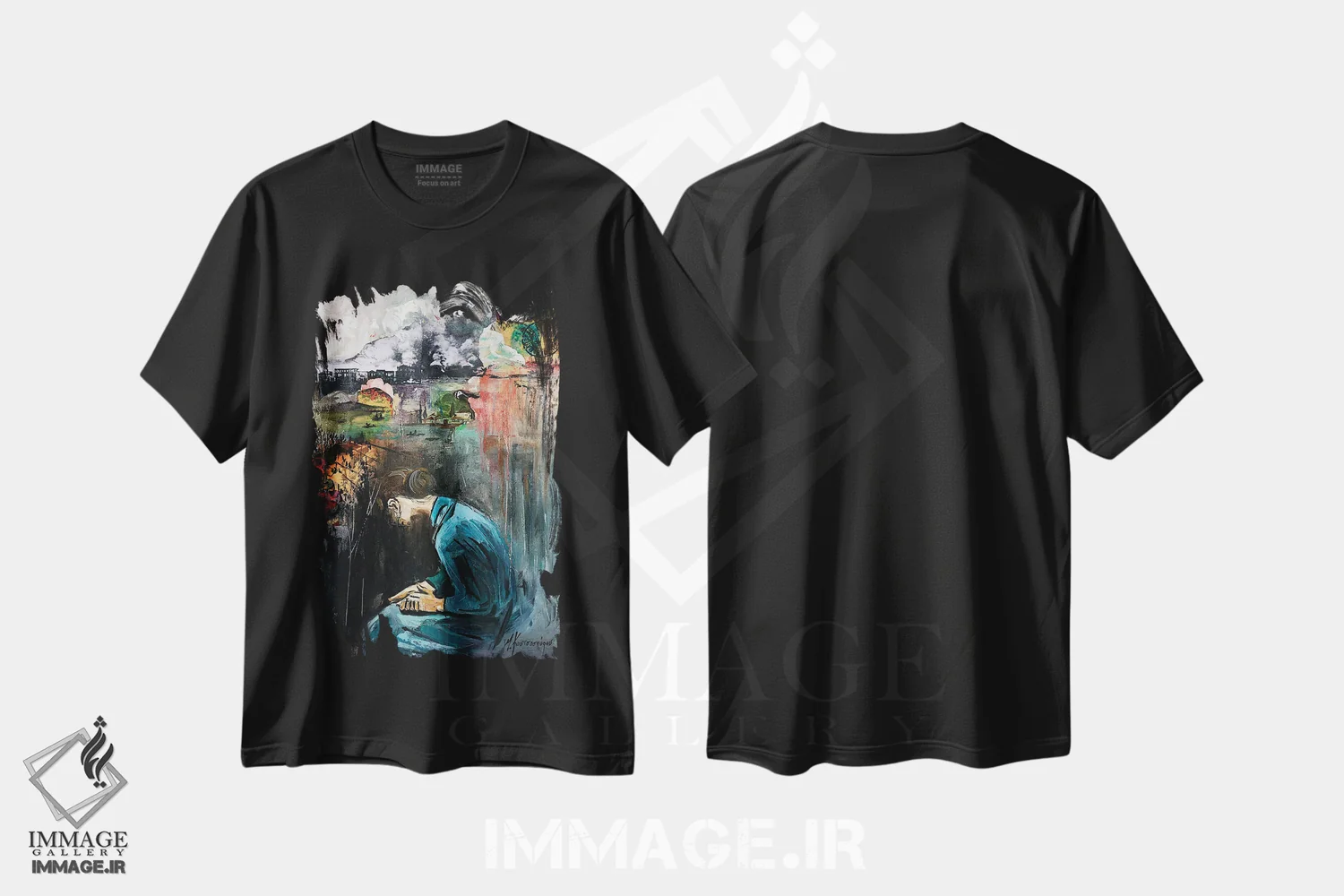 تیشرت مشکی طرح دار – تیشرت هنری ,اسمیرنا اثر مارینا کوتسو سپیرو immage.ir