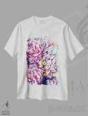 تیشرت سفید طرح دار – تیشرت گل دار ,گل صدتومانی اثر مارگو کو immage.ir