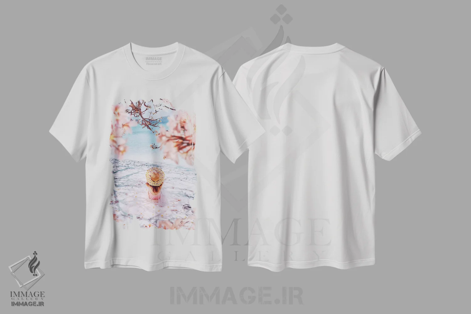 تیشرت سفید طرح دار – تیشرت هنری ,الهام درجه یک اثر هوبوپیبا فروشگاه ایماژ