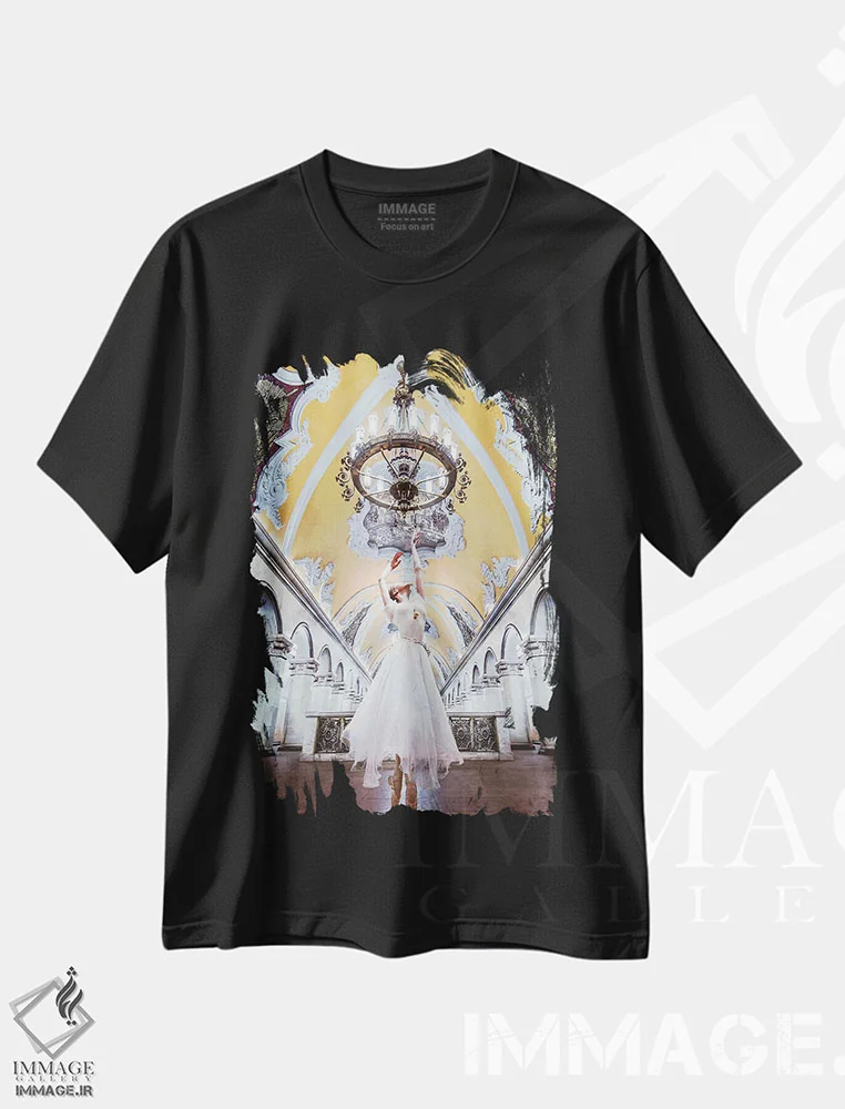 تیشرت مشکی طرح دار – تیشرت هنری ,باروک اثر هوبوپیبا فروشگاه ایماژ