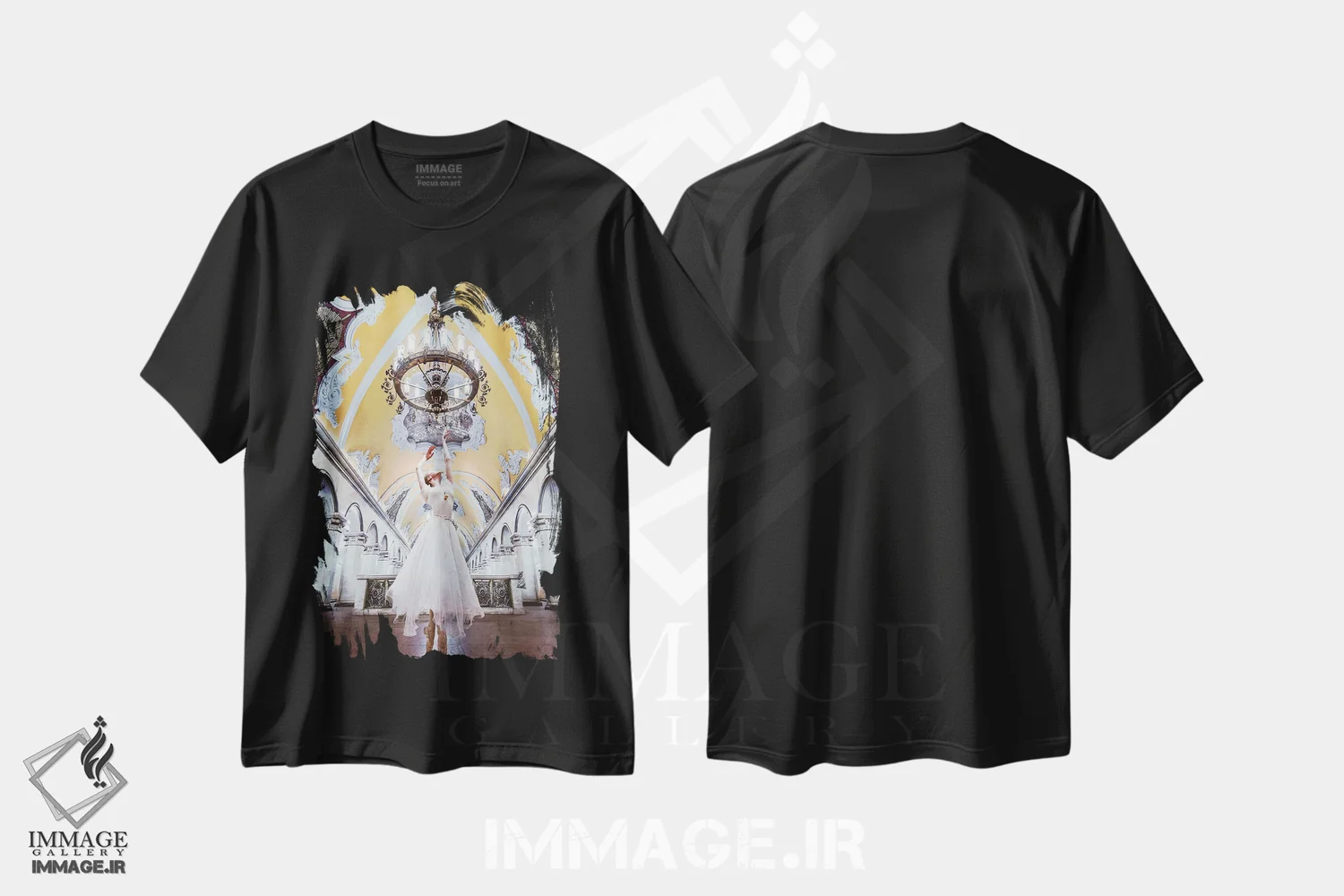 تیشرت مشکی طرح دار – تیشرت هنری ,باروک اثر هوبوپیبا فروشگاه ایماژ