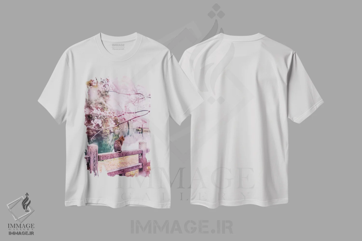 تیشرت سفید طرح دار – تیشرت طبیعت ,لطیف و صورتی اثر هوبوپیبا immage.ir