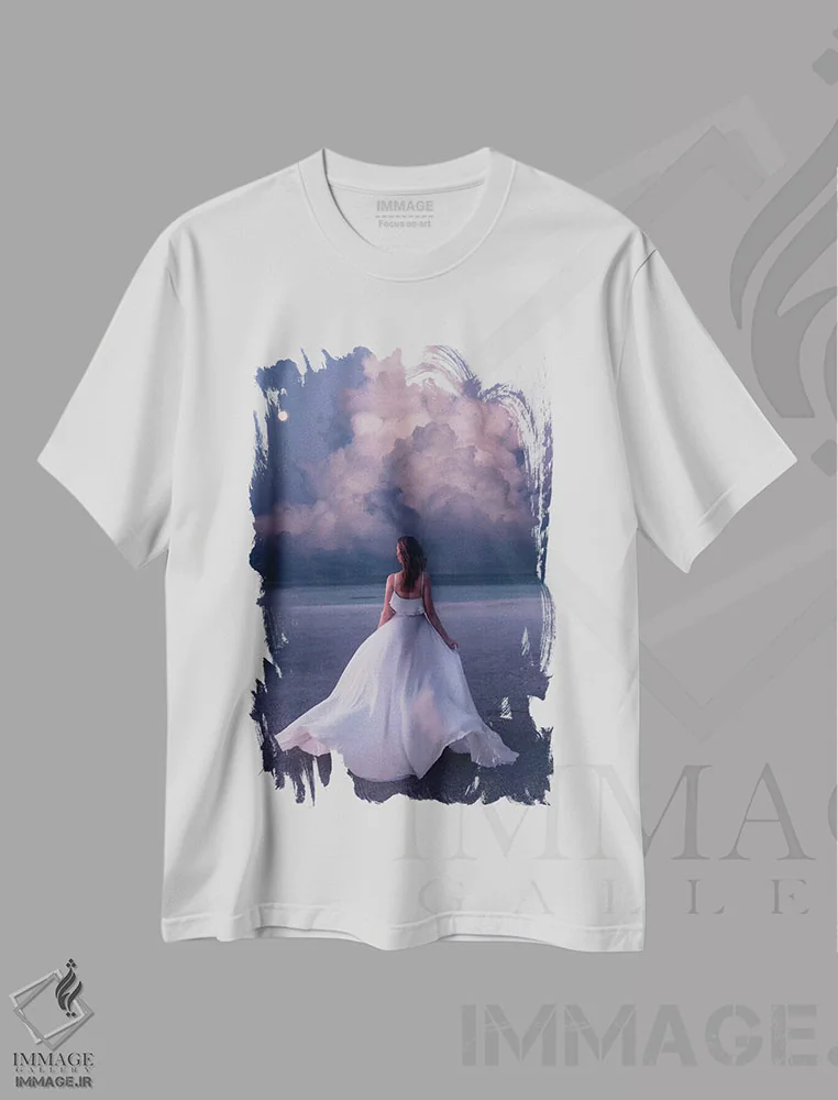 تیشرت سفید طرح دار – تیشرت سوررئالیستی ,رویا در هواست اثر هوبوپیبا immage.ir