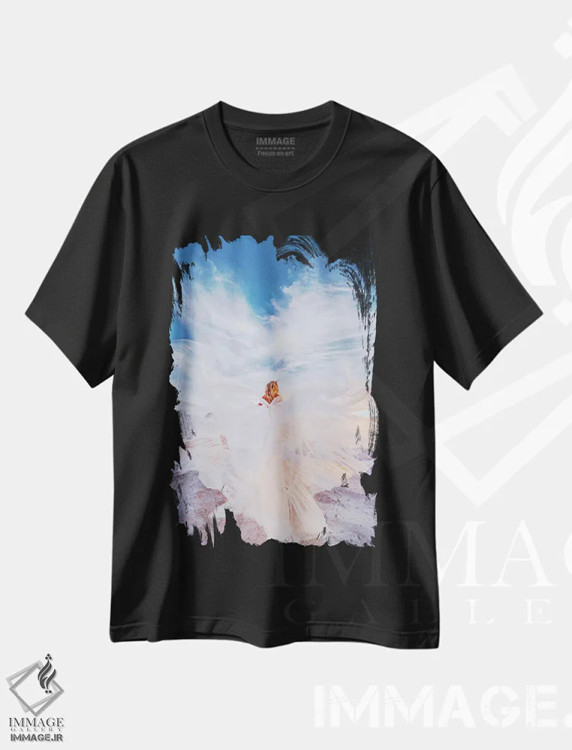 تیشرت مشکی طرح دار – تیشرت فانتزی ,ابرهای زیبا در آسمان دیوانه اثر هوبوپیبا immage.ir