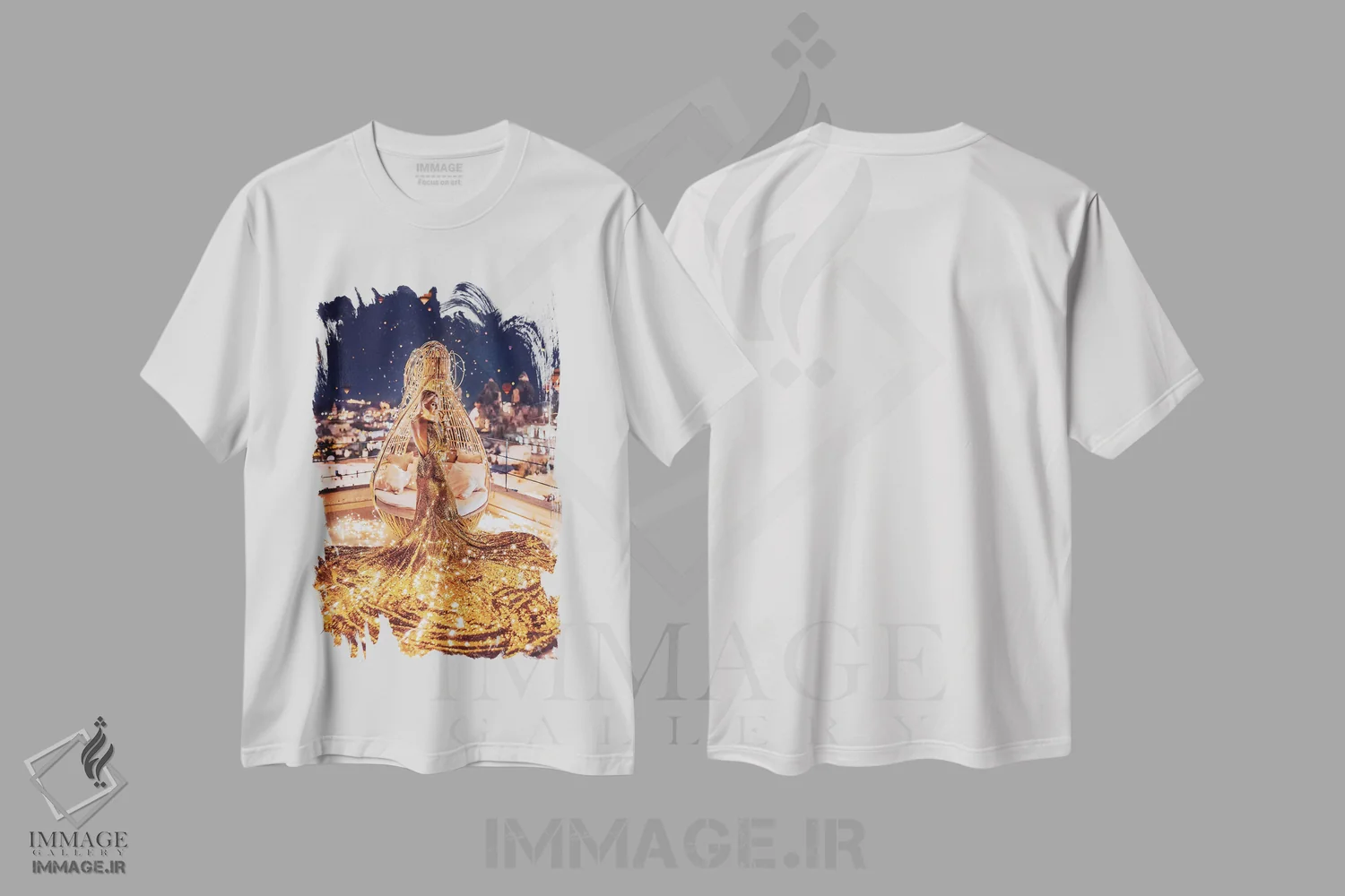 تیشرت سفید طرح دار – تیشرت الهام بخش ,میلیون ها چراغ اثر هوبوپیبا immage.ir