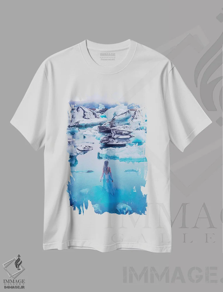 تیشرت سفید طرح دار – تیشرت طبیعت ,زیباترین مکان در ایسلند اثر هوبوپیبا immage.ir