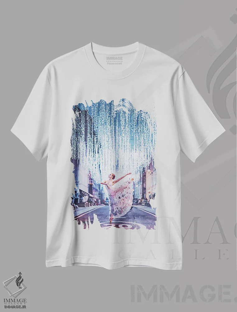 تیشرت سفید طرح دار – تیشرت رقص ,همیشه بیست در مسکو اثر هوبوپیبا فروشگاه ایماژ
