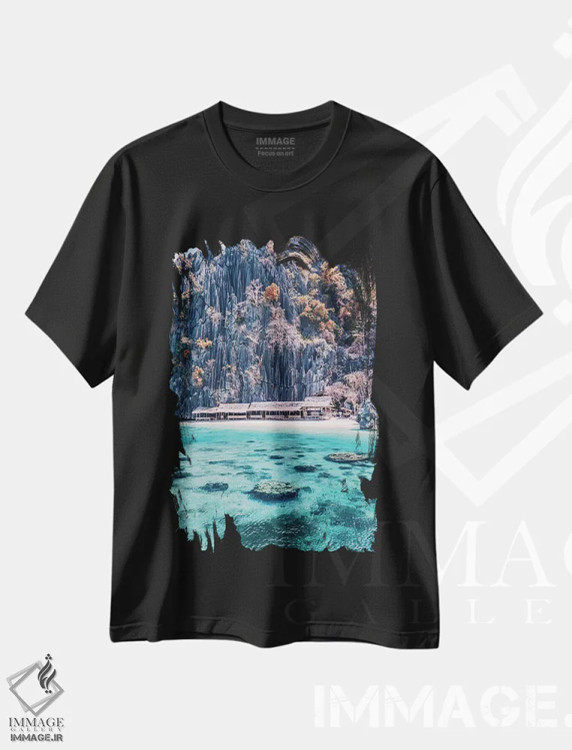 تیشرت مشکی طرح دار – تیشرت طبیعت ,به فیلیپین خوش آمدید اثر هوبوپیبا فروشگاه ایماژ