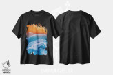 تیشرت مشکی طرح دار – تیشرت ساحلی ,"اقیانوس از بالا مانند نقاشی " اثر هوبوپیبا immage.ir