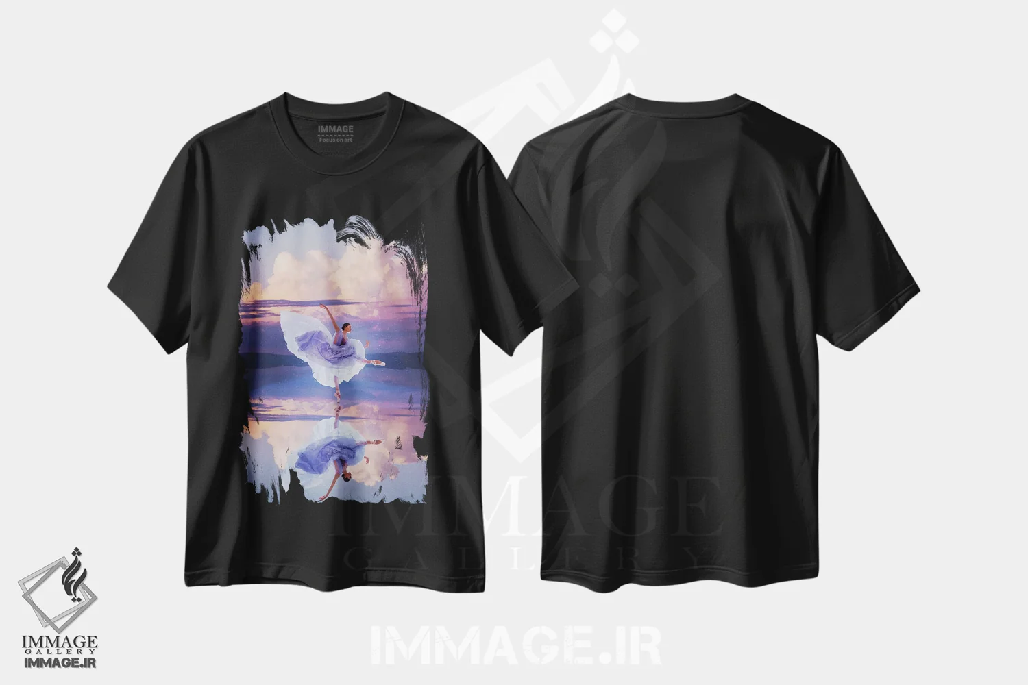 تیشرت مشکی طرح دار – تیشرت هنری ,"رقص در هر جای زیبایی" اثر هوبوپیبا immage.ir