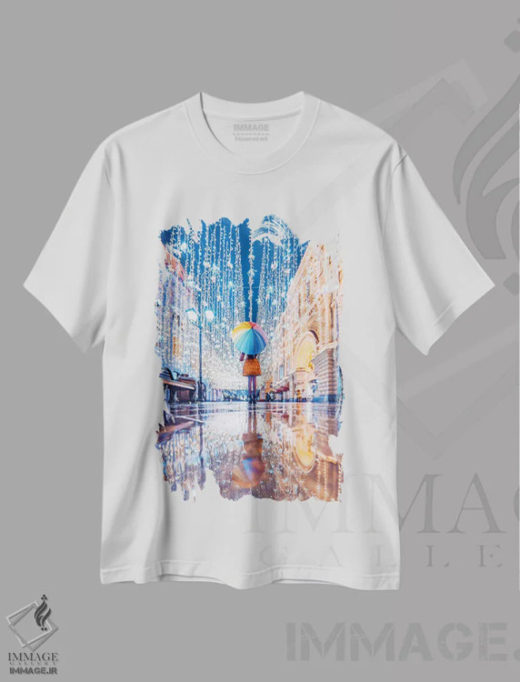 تیشرت سفید طرح دار – تیشرت هنری ,"قطعه ای از داستان پری ها در مسکو" اثر هوبوپیبا فروشگاه ایماژ