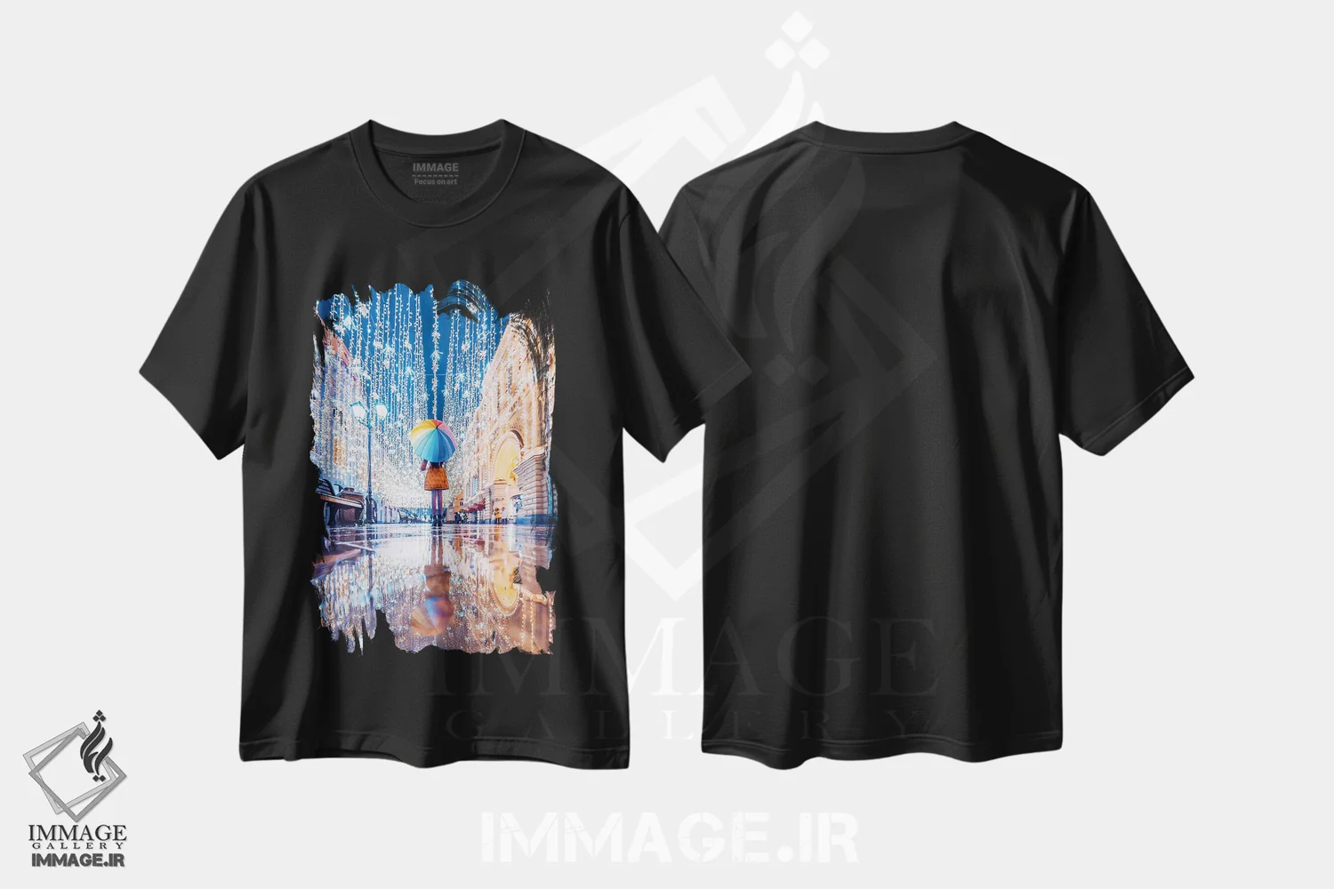 تیشرت مشکی طرح دار – تیشرت هنری ,"قطعه ای از داستان پری ها در مسکو" اثر هوبوپیبا immage.ir