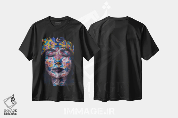 تیشرت مشکی طرح دار – تیشرت گرافیکی ,"زنان زندگی آزادی " اثر هوبوپیبا فروشگاه ایماژ