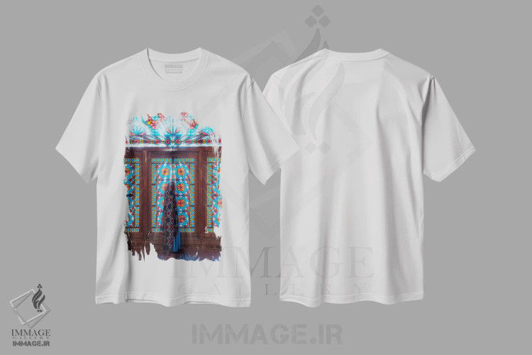 تیشرت سفید طرح دار – تیشرت معماری ,"کاخ یزد" اثر هوبوپیبا immage.ir