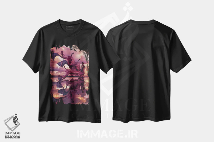 تیشرت مشکی طرح دار – تیشرت هنری ,"عنصر امپراتور" اثر هوبوپیبا immage.ir