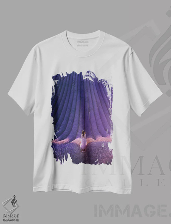 تیشرت سفید طرح دار – تیشرت طبیعت ,"شروع اسطوخودوس" اثر هوبوپیبا immage.ir