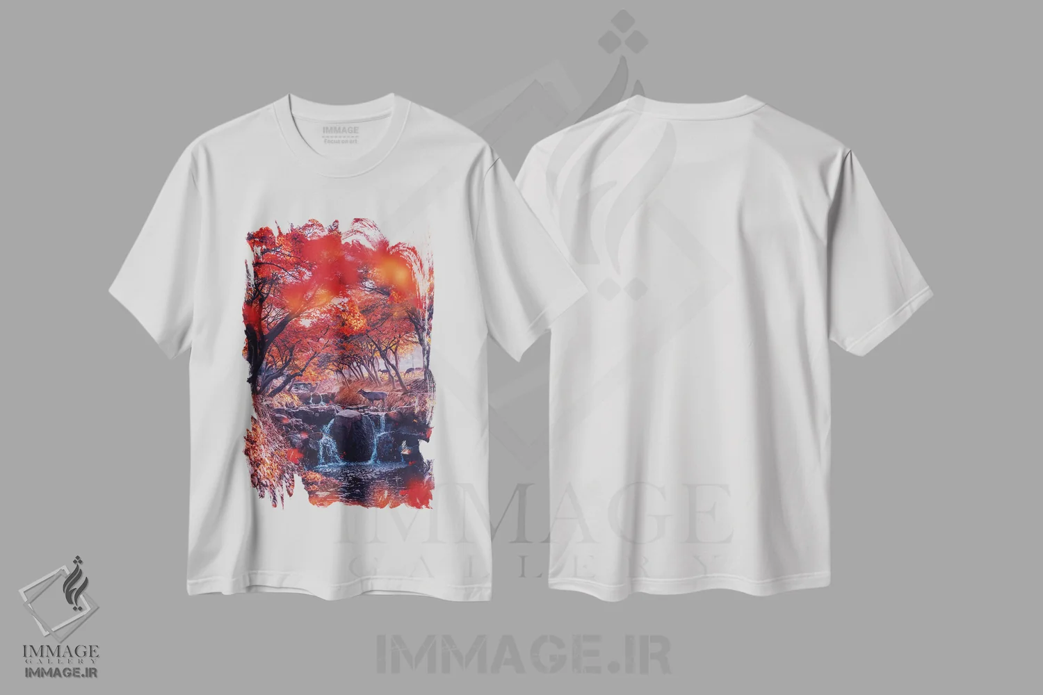 تیشرت سفید طرح دار – تیشرت طبیعت ,"بهشت. فصل مومیزی" اثر هوبوپیبا immage.ir