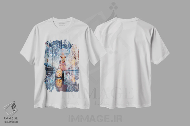 تیشرت سفید طرح دار – تیشرت هنری ,"جادو در چمدان" اثر هوبوپیبا فروشگاه ایماژ