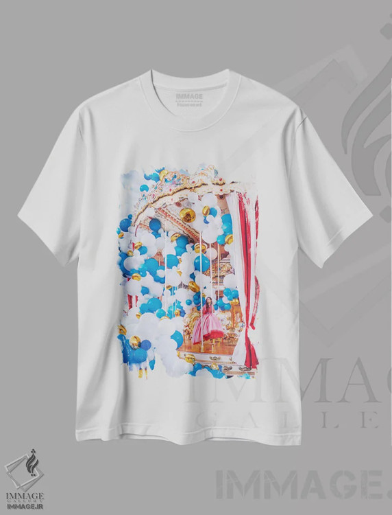 تیشرت سفید طرح دار – تیشرت فانتزی ,"چرخ و فلک مسکو" اثر هوبوپیبا فروشگاه ایماژ