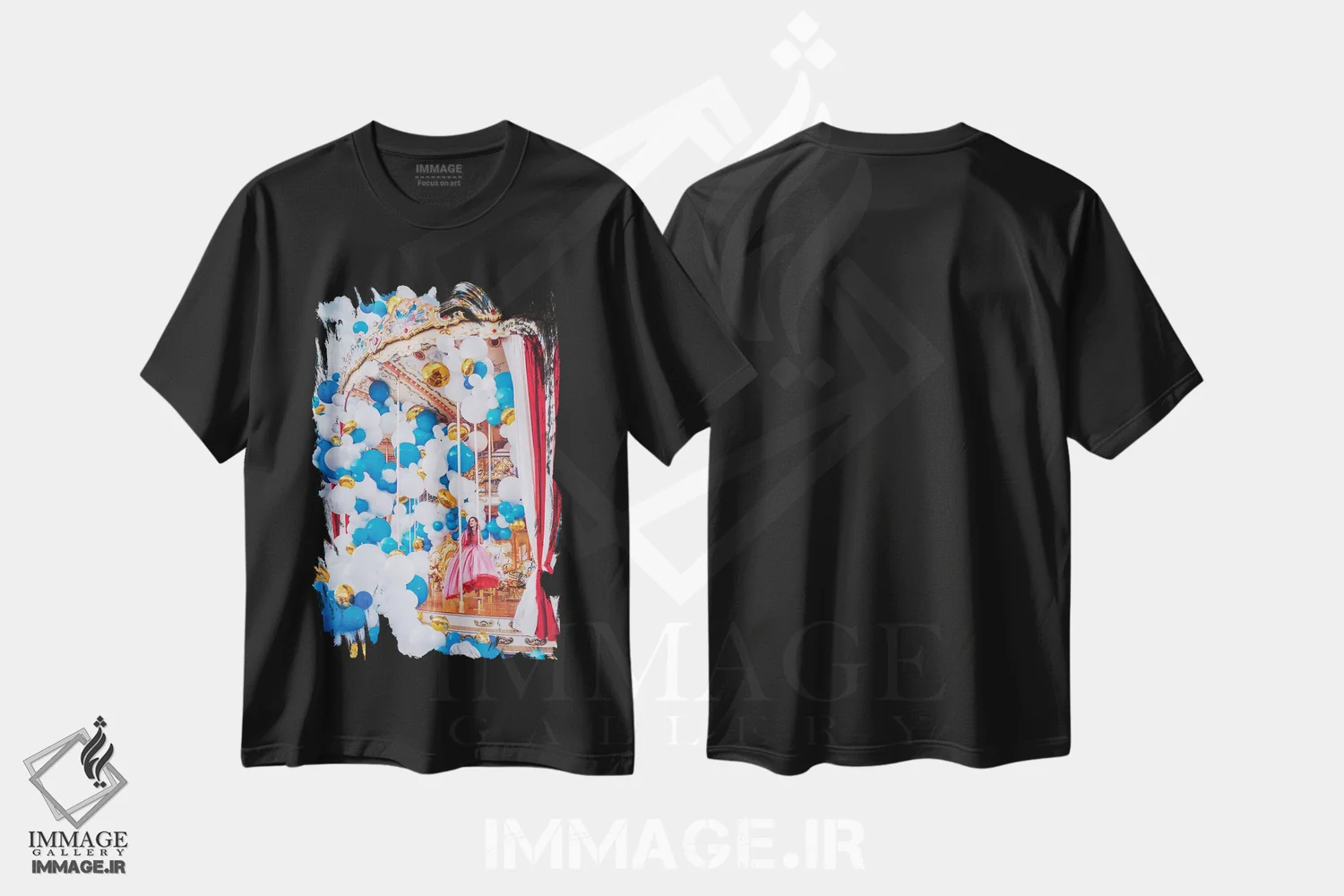 تیشرت مشکی طرح دار – تیشرت فانتزی ,"چرخ و فلک مسکو" اثر هوبوپیبا immage.ir