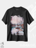 تیشرت مشکی طرح دار – تیشرت طبیعت ,"یک لحظه زیبا در دریاچه برایس" اثر هوبوپیبا immage.ir