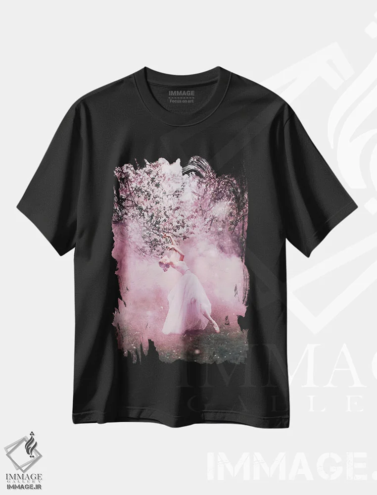 تیشرت مشکی طرح دار – تیشرت فانتزی ,"تابستان روسی" اثر هوبوپیبا immage.ir