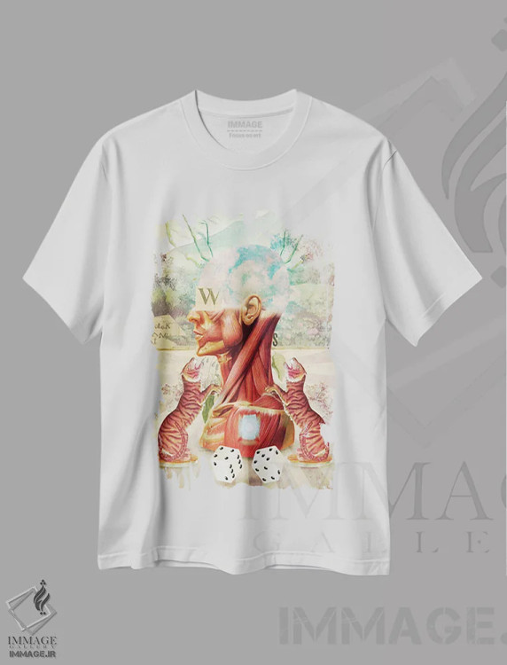 تیشرت سفید طرح دار – تیشرت حیوانات ,"یک" اثر مارسل لیسبوا فروشگاه ایماژ