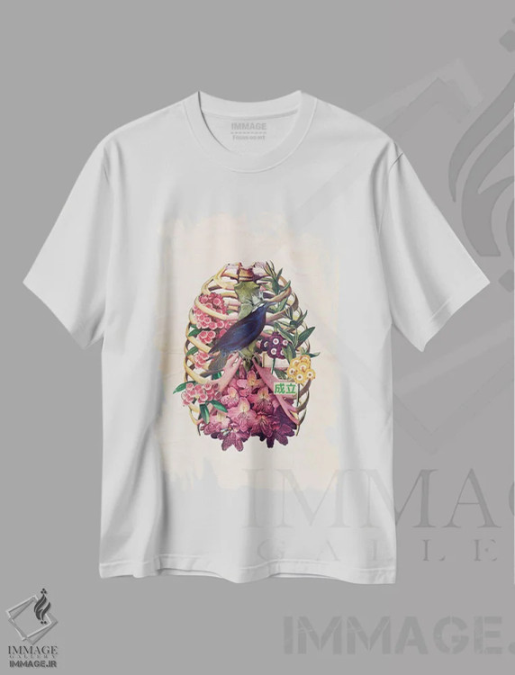 تیشرت سفید طرح دار – تیشرت فانتزی ,"نشانه" اثر مارسل لیسبوا immage.ir