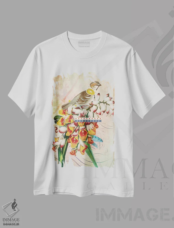 تیشرت سفید طرح دار – تیشرت طبیعت ,"وحدت" اثر مارسل لیسبوا فروشگاه ایماژ