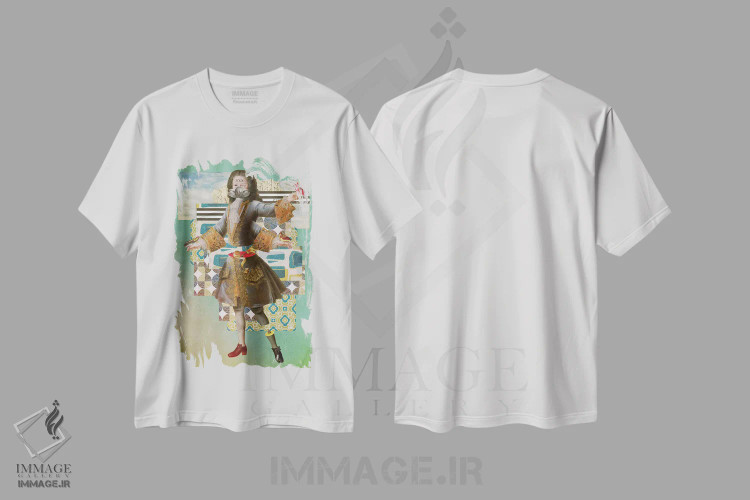 تیشرت سفید طرح دار – تیشرت هنری ,"خودآموخته" اثر مارسل لیسبوا فروشگاه ایماژ