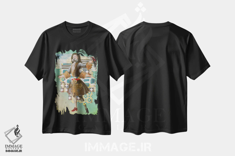 تیشرت مشکی طرح دار – تیشرت هنری ,"خودآموخته" اثر مارسل لیسبوا immage.ir