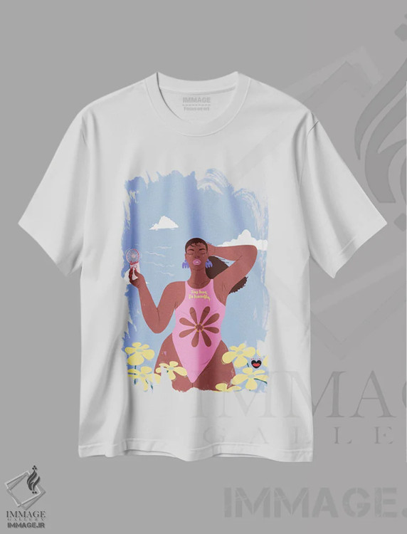 تیشرت سفید طرح دار – تیشرت زنانه ,"خیلی داغ برای کنترل" اثر مادلن بلامور immage.ir