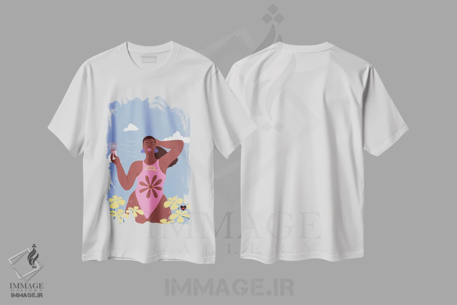 تیشرت سفید طرح دار – تیشرت زنانه ,"خیلی داغ برای کنترل" اثر مادلن بلامور immage.ir