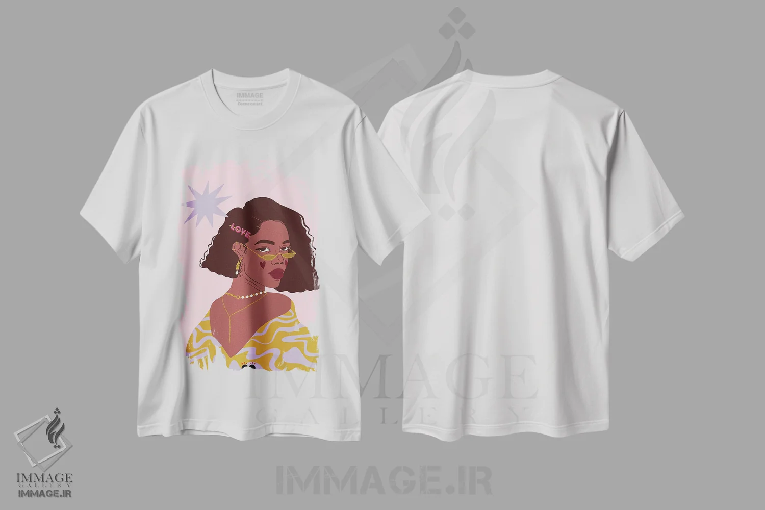 تیشرت سفید طرح دار – تیشرت باربیکور ,"خودت را دوست داشته باش" اثر مادلن بلامور فروشگاه ایماژ