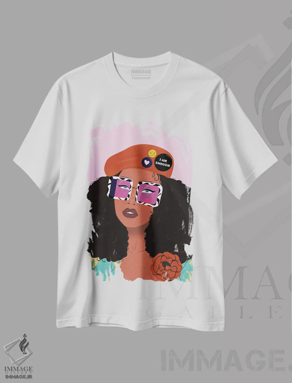 تیشرت سفید طرح دار – تیشرت باربیکور ,"هر چه باشد" اثر مادلن بلامور immage.ir
