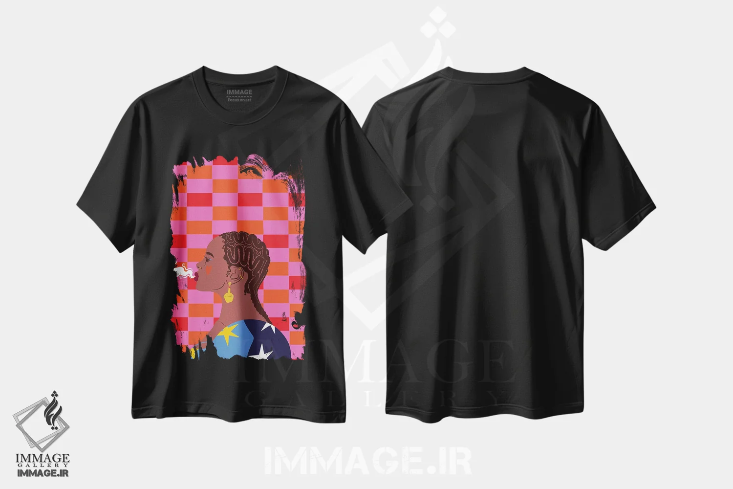 تیشرت مشکی طرح دار – تیشرت طنز هنری ,"نفس بکش" اثر مادلن بلامور فروشگاه ایماژ