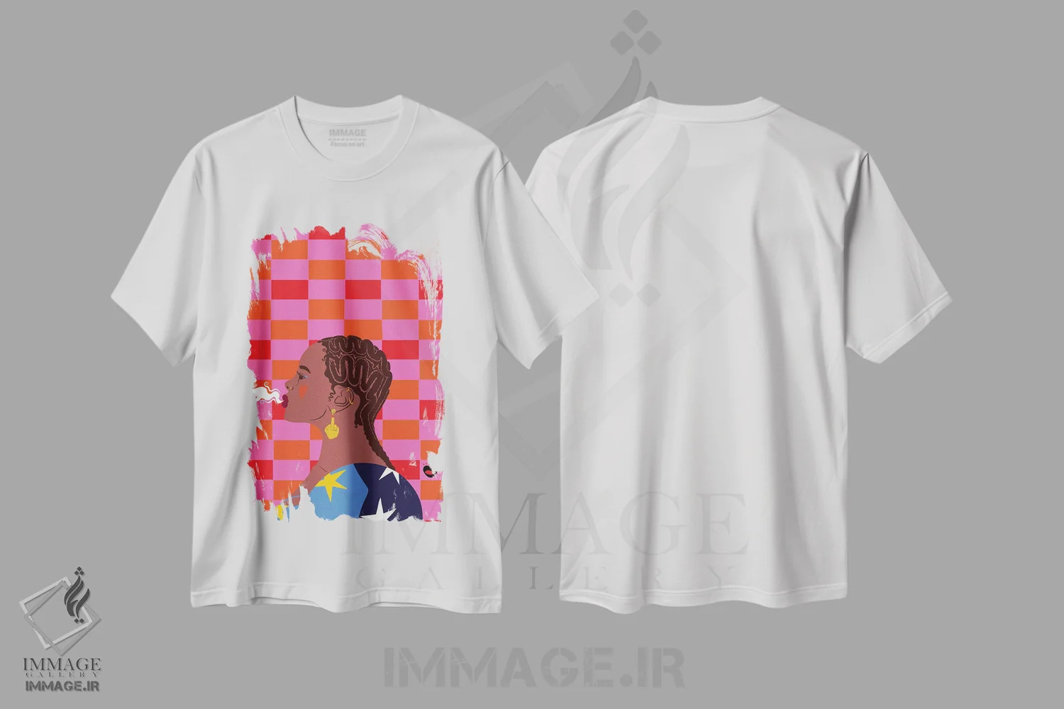 تیشرت سفید طرح دار – تیشرت طنز هنری ,"نفس بکش" اثر مادلن بلامور immage.ir